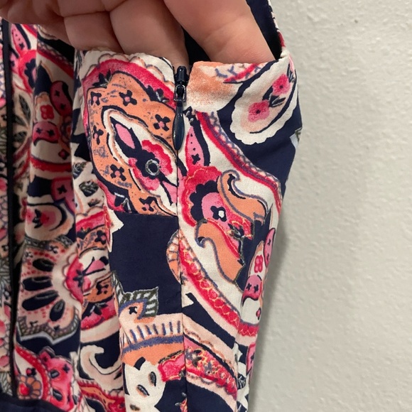 Talbots Navy and Pink Paisley Dress - Picture 4 of 8